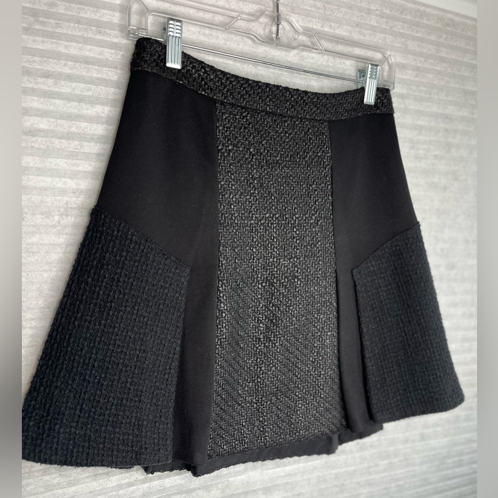 Rebecca Taylor Black Tweed Mini Skirt Size 0 Waist 27 - Picture 11 of 11